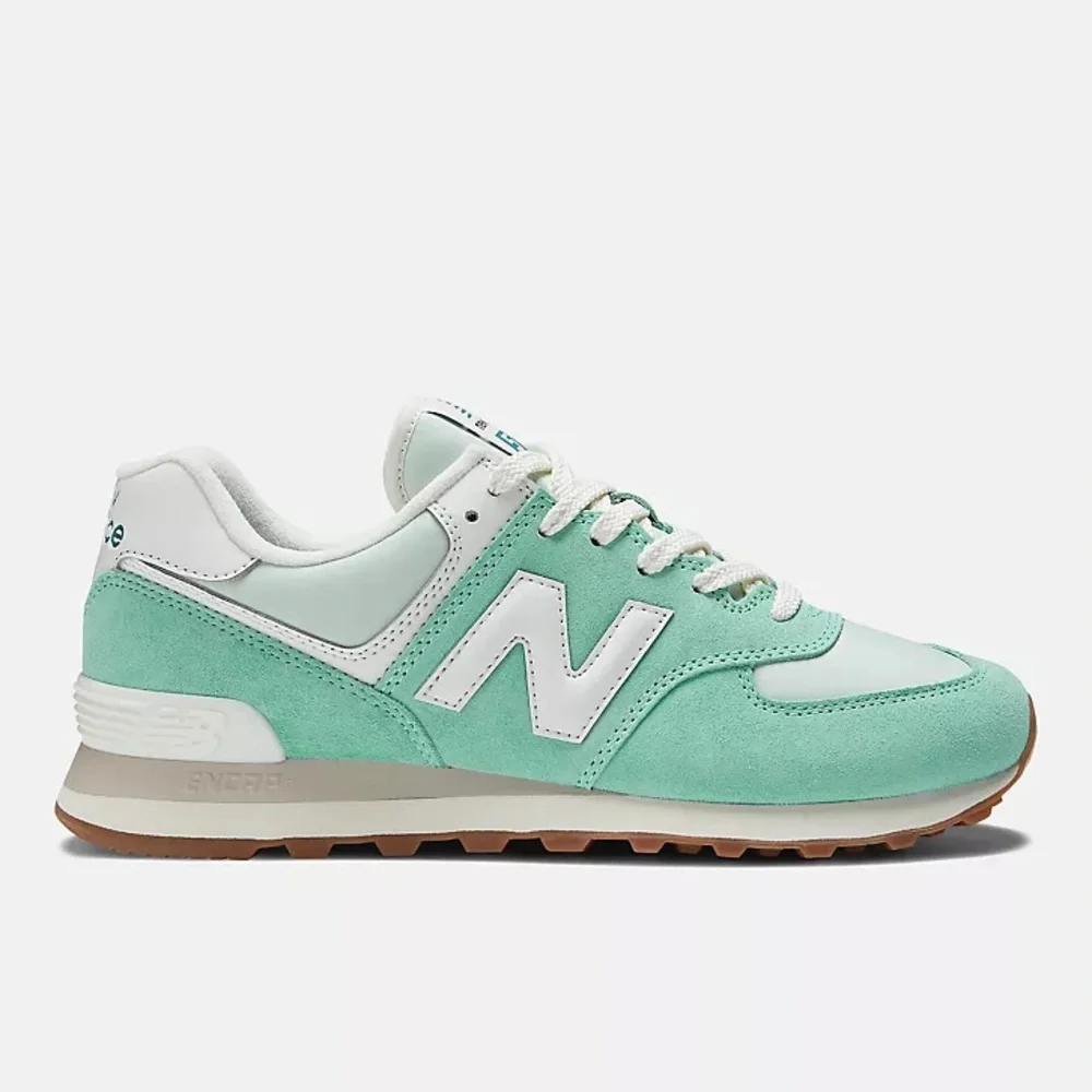 New Balance 574 Unisex Retro Running Shoes / Sneakers - Aqua Green / White - Picture 3 of 14